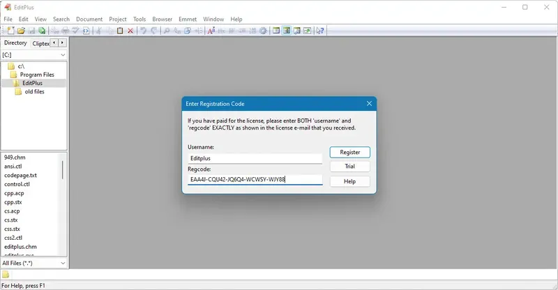 Программный интерфейс EditPlus 5.7.0 build 4352 + EditPlus 5.7.0 patch 4581 [En]