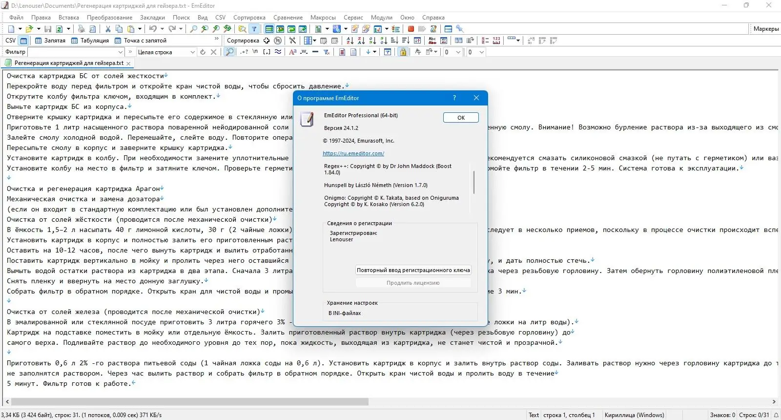 Программный интерфейс Emurasoft EmEditor Professional 24.1.2 + Portable [Multi Ru]