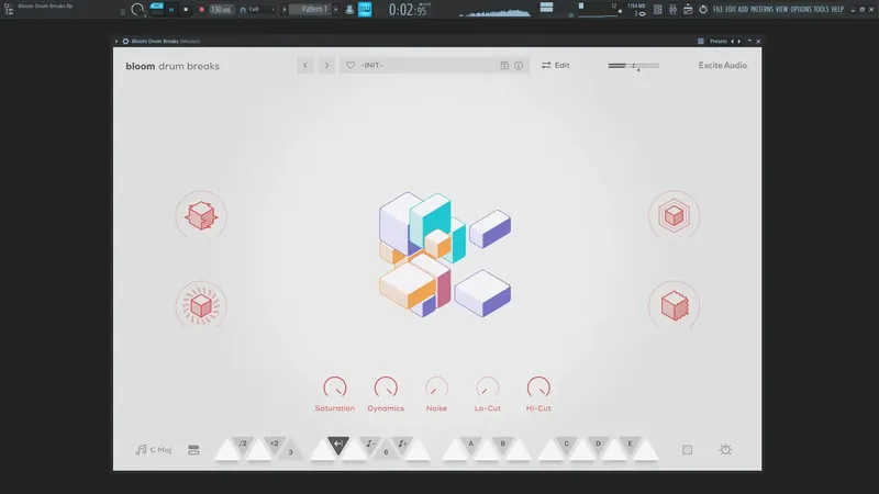 Программный интерфейс Excite Audio - Bloom Drum Breaks 1.0.1 STANTALONE, VSTi, VSTi 3, AAX (x86 x64) [En]
