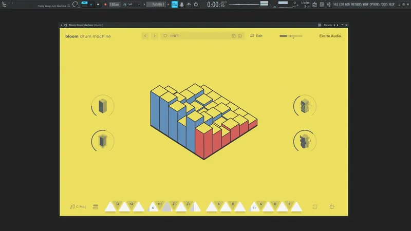 Программный интерфейс Excite Audio - Bloom Drum Machine 1.0.0 STANTALONE, VSTi, VSTi 3, AAX (x64) [En]
