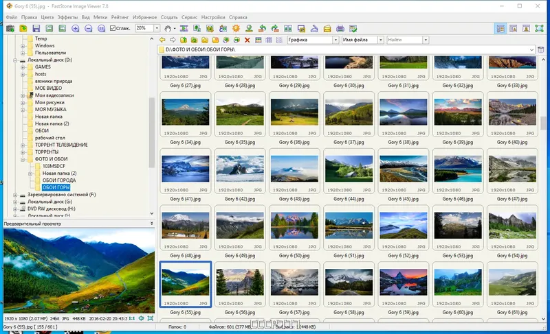 Программный интерфейс FastStone Image Viewer 7.8 RePack (& Portable) by KpoJIuK [Multi Ru]
