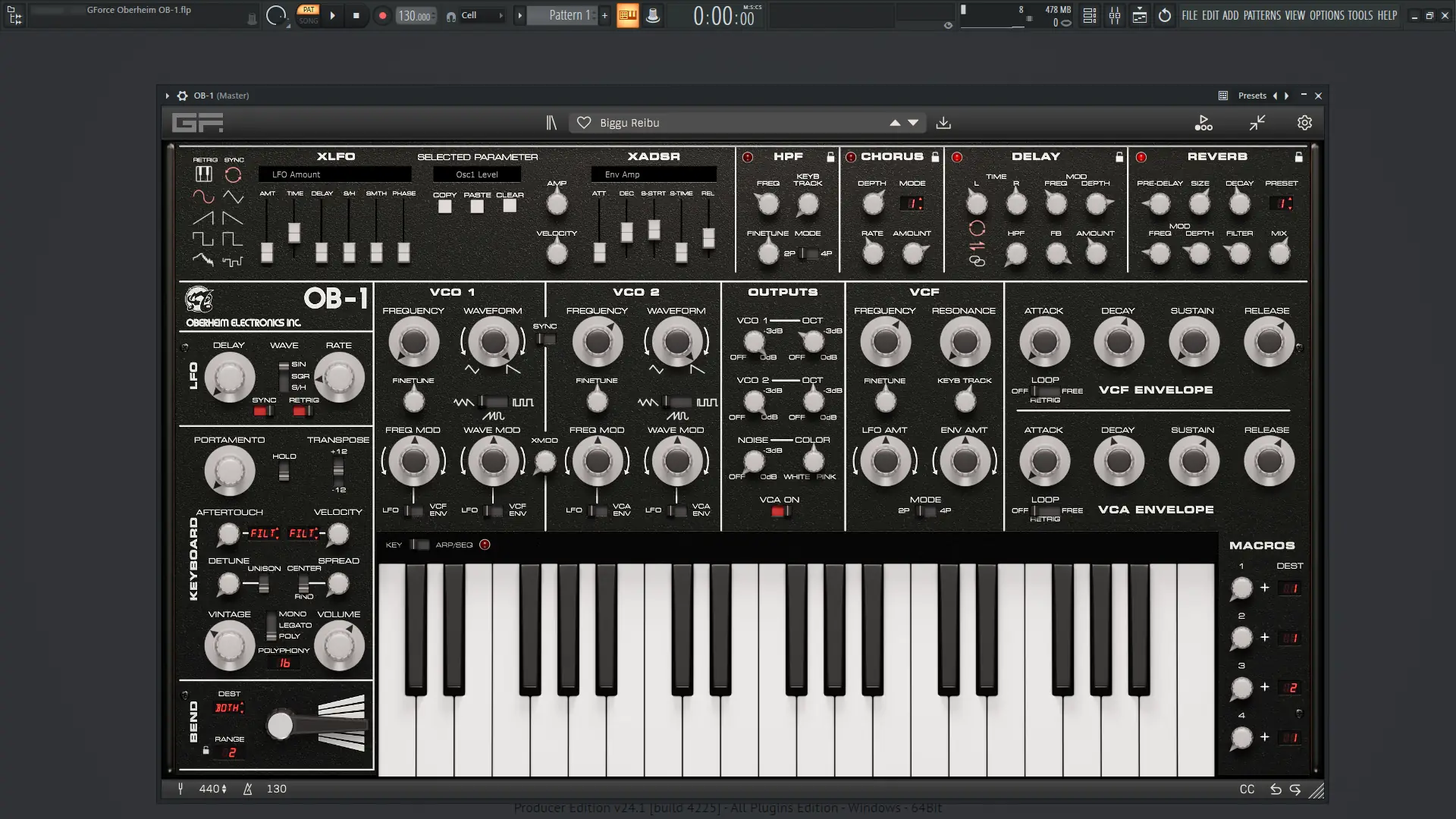 Программный интерфейс GForce - Oberheim OB-1 1.0.0 Standalone, VSTi, VSTi 3, AAX (x64) [En]