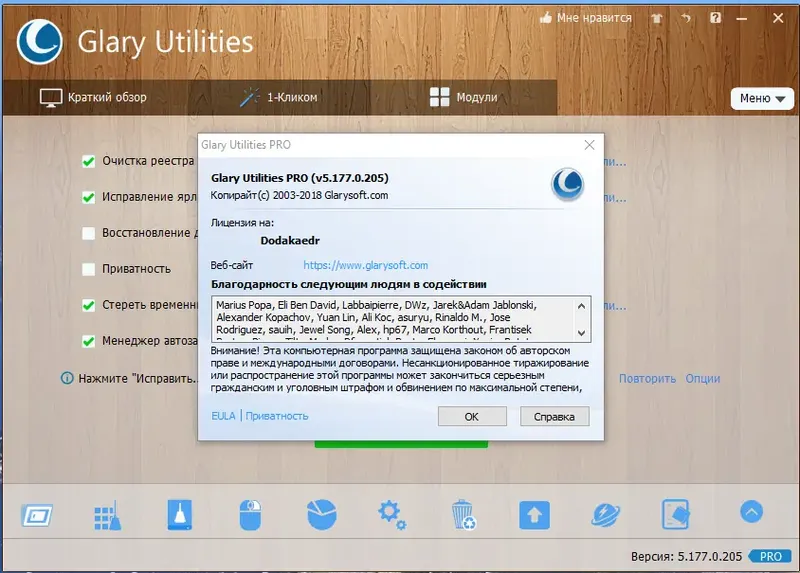 Программный интерфейс Glary Utilities Pro 5.177.0.205 RePack (& Portable) by Dodakaedr [Ru En]