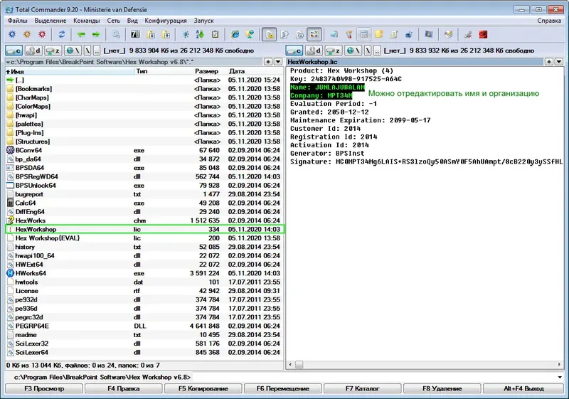 Программный интерфейс Hex Workshop Hex Editor Pro v.6.8.0.5419 [En]
