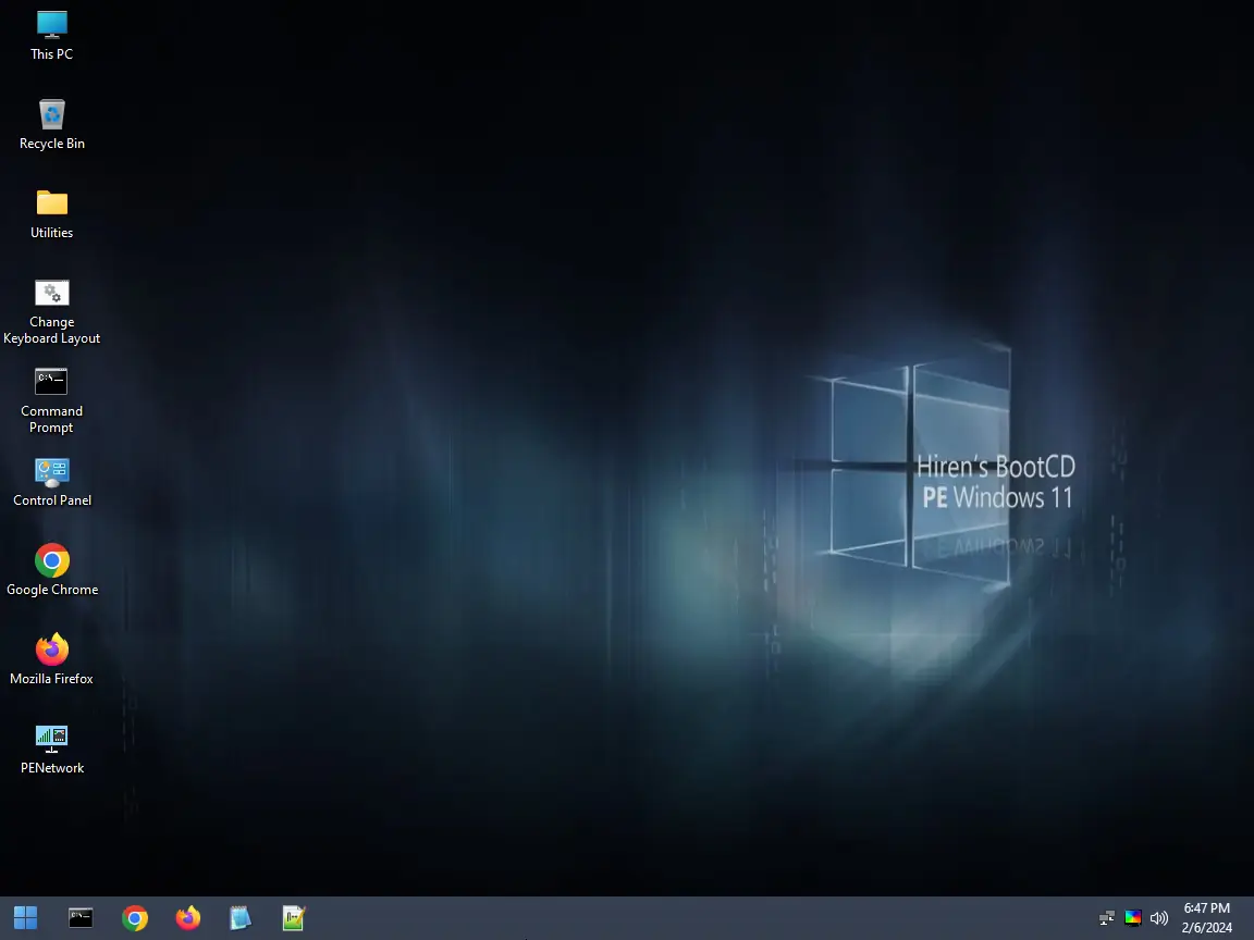 Программный интерфейс Hiren’s BootCD PE x64 v1.0.3 (26 January 2024) [En]