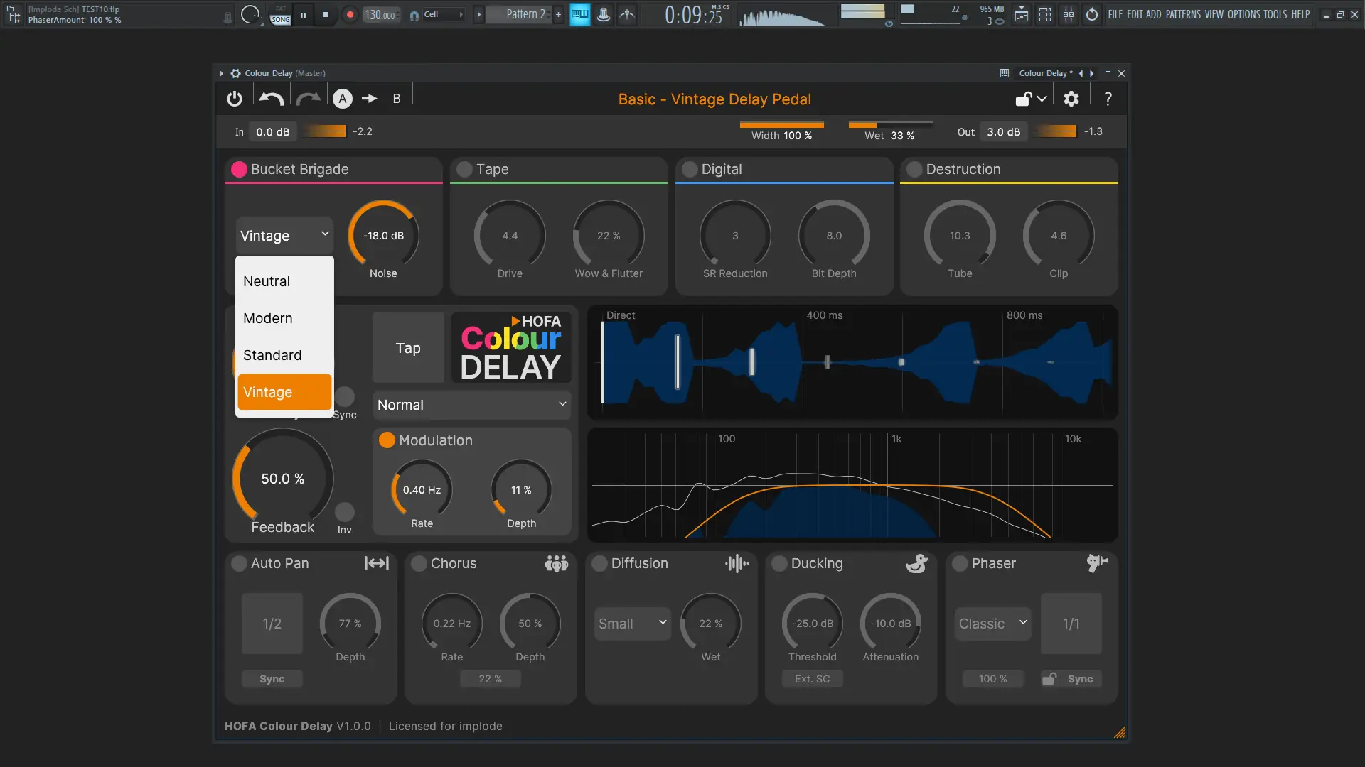 Программный интерфейс HOFA - Colour Delay 1.0.0 VST 3, AAX (x64) [En]