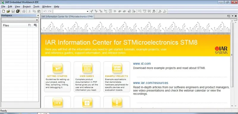 Программный интерфейс IAR Embedded Workbench for STM8 1.40.1 (2014) Английский