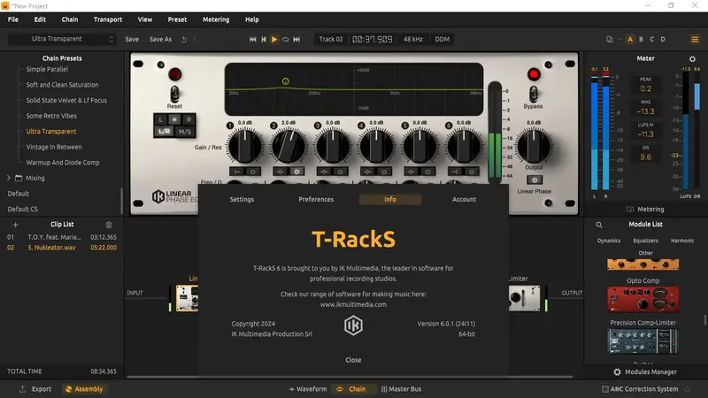 Программный интерфейс IK Multimedia - T-RackS 6 MAX 6.0.1 STANDALONE, VST 3, AAX (x64) [En]