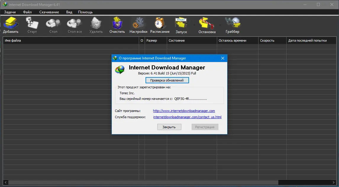 Программный интерфейс Internet Download Manager 6.41 Build 15 RePack by elchupacabra [Multi Ru]
