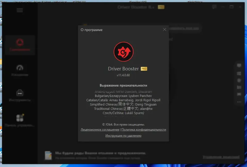 Программный интерфейс IObit Driver Booster Pro 11.4.0.60 Portable by FC Portables [Multi Ru]