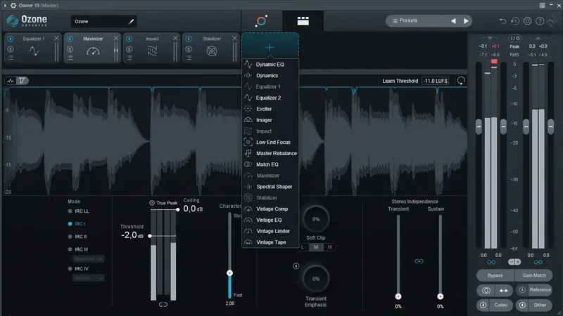 Программный интерфейс iZotope - Ozone 10 Advanced 10.1.1 VST3, AAX (x64) RePack by R2R [En]