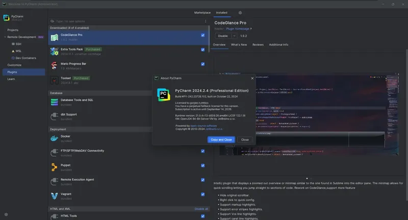 Программный интерфейс JetBrains PyCharm Professional 2024.2.4 (x64-arm64) Repack by Sitego [En]