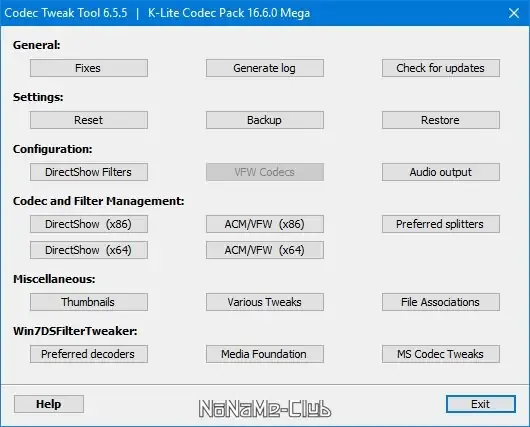 Программный интерфейс K-Lite Codec Pack 16.6.0 Mega Full Standard Basic [En]