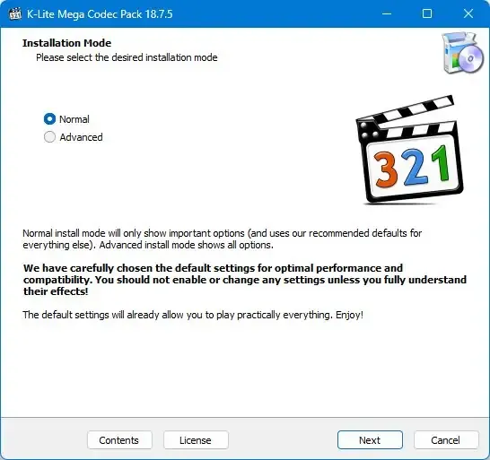 Программный интерфейс K-Lite Codec Pack 18.7.5 Mega Full Standard Basic [En]