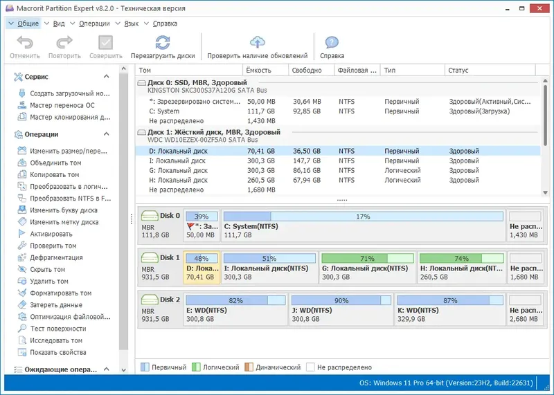 Программный интерфейс Macrorit Partition Expert 8.2.0 Technician Edition RePack by KpoJIuK [Multi Ru]