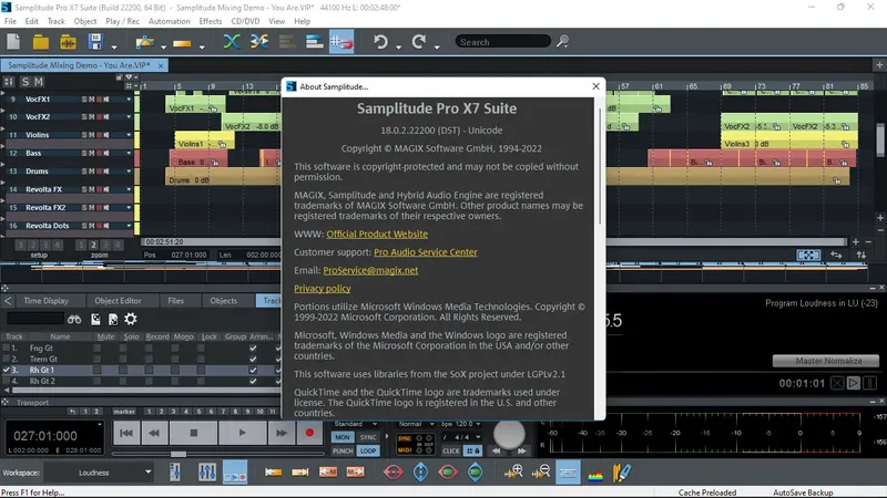 Программный интерфейс MAGIX Samplitude Pro X7 Suite 18.0.2.22200 (x64) [Multi]