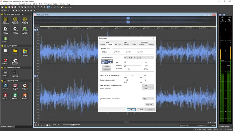 Программный интерфейс MAGIX Sound Forge Audio Studio 14.0.75 (2020) PC
