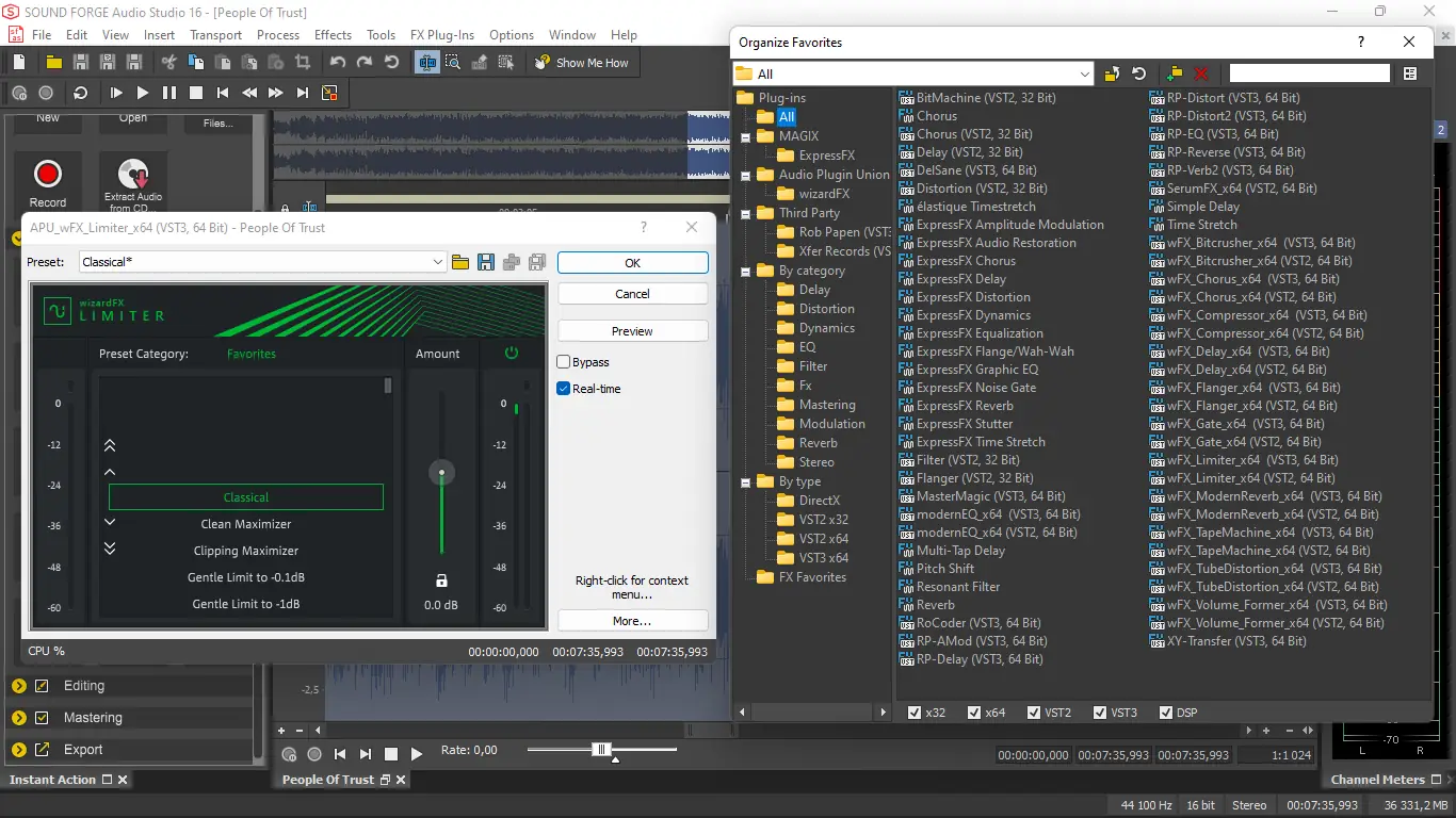 Программный интерфейс MAGIX Sound Forge Audio Studio 16.1.0.47 (2022) PC