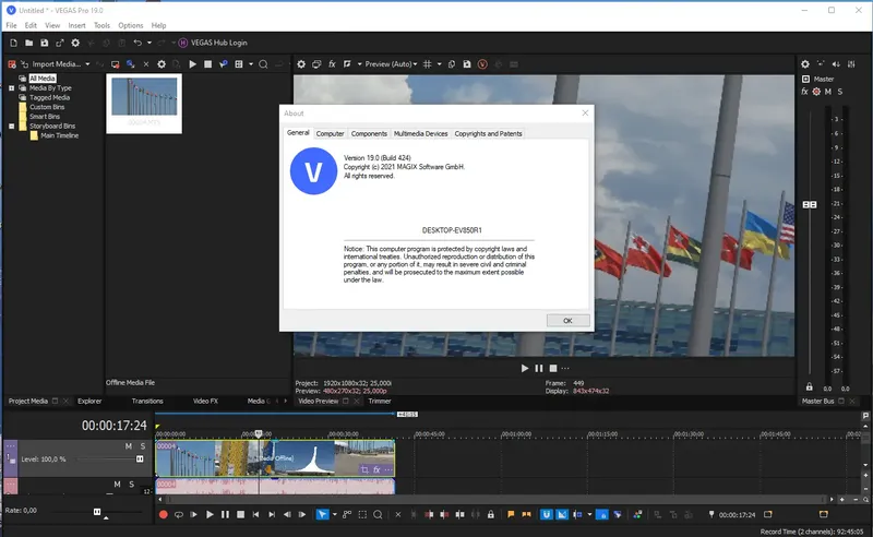 Программный интерфейс MAGIX Vegas Pro 19.0 Build 424 RePack by KpoJIuK [En]