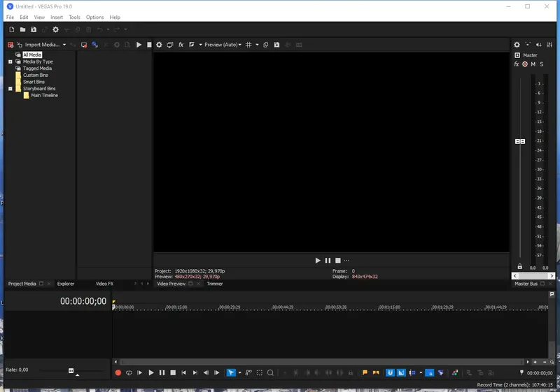 Программный интерфейс MAGIX Vegas Pro 19.0 Build 550 RePack by KpoJIuK [En]