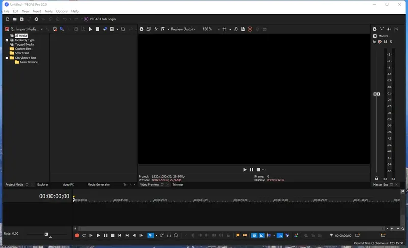 Программный интерфейс MAGIX Vegas Pro 20.0 Build 214 RePack by KpoJIuK [En]