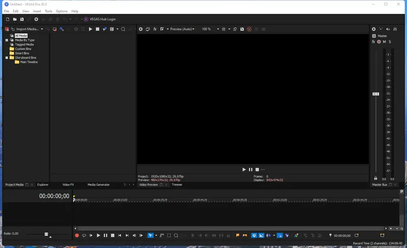 Программный интерфейс MAGIX Vegas Pro 20.0 Build 370 RePack by KpoJIuK [En]