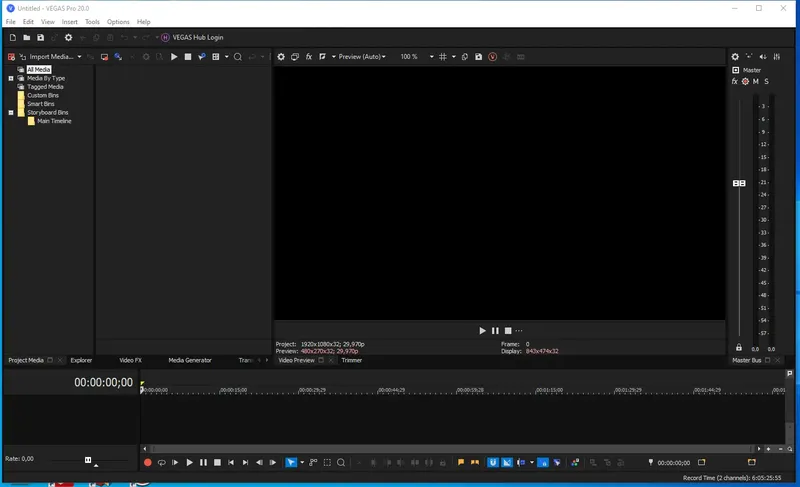 Программный интерфейс MAGIX Vegas Pro 20.0 Build 411 RePack by KpoJIuK [En]