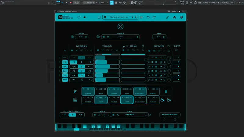 Программный интерфейс Mario Nieto - Chord Generator 1.1.0 Standalone, VSTi 3 (x64) [En]