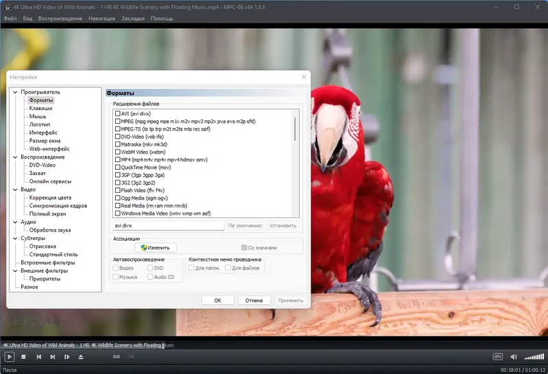Программный интерфейс Media Player Classic - Black Edition 1.6.6 Stable + Portable + Standalone Filters [Multi Ru]