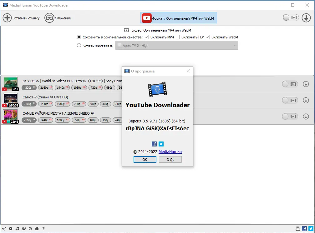 Программный интерфейс MediaHuman YouTube Downloader 3.9.9.71 (1605) RePack (& Portable) by elchupacabra [Multi Ru]