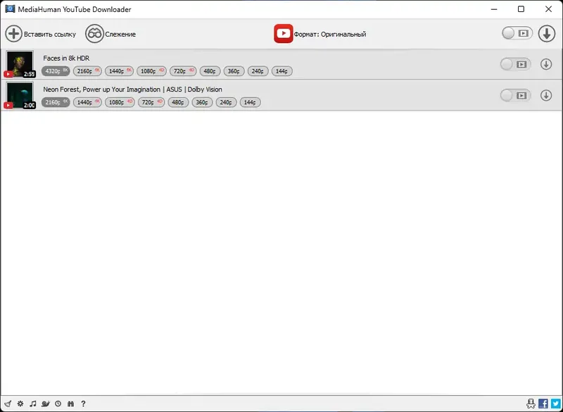 Программный интерфейс MediaHuman YouTube Downloader 3.9.9.77 (2011) RePack (& Portable) by Dodakaedr [Ru En]