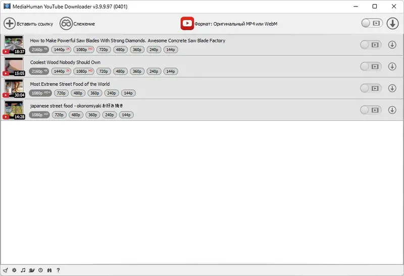 Программный интерфейс MediaHuman YouTube Downloader 3.9.9.97 (0401) RePack (& Portable) by elchupacabra [Multi Ru]