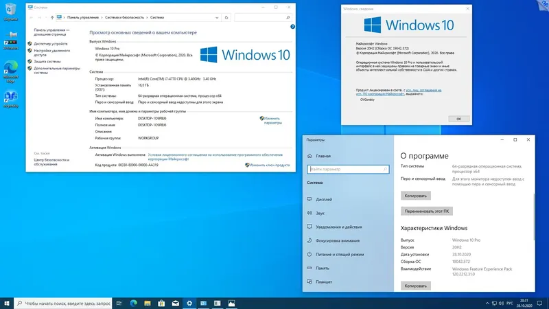 Программный интерфейс Microsoft® Windows® 10 x86-x64 Ru 20H2 8in2 Orig-Upd 10.2020 by OVGorskiy 2DVD