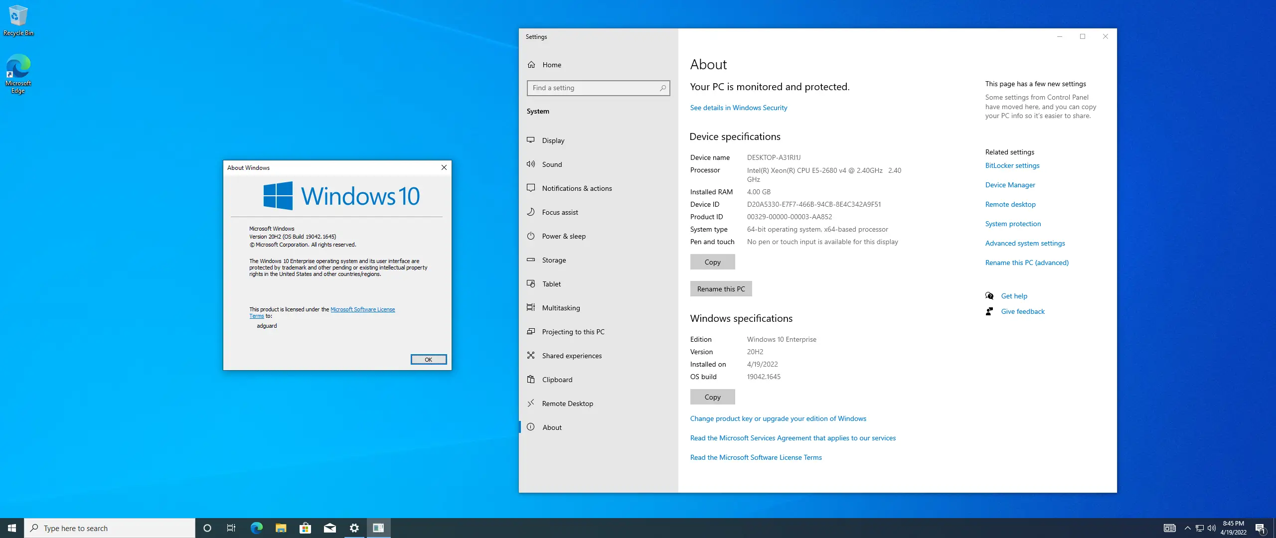 Программный интерфейс Microsoft Windows 10.0.19042.1645, Version 20H2 (Updated April 2022) - Оригинальные образы от Microsoft MSDN [En]