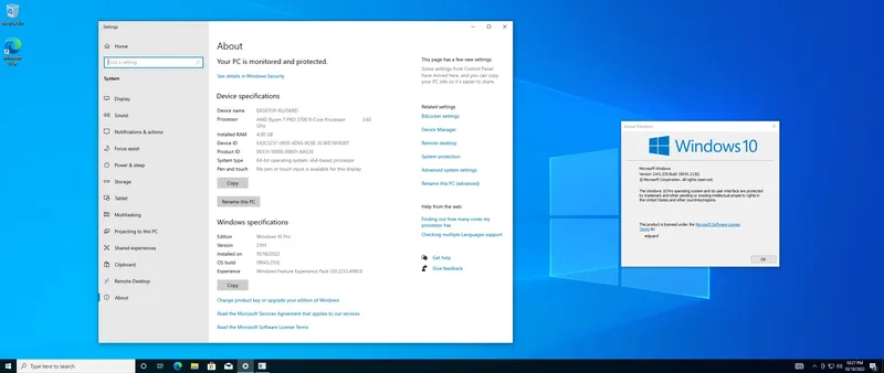 Программный интерфейс Microsoft Windows 10.0.19043.2130, Version 21H1 (Updated October 2022) - Оригинальные образы от Microsoft MSDN [En]