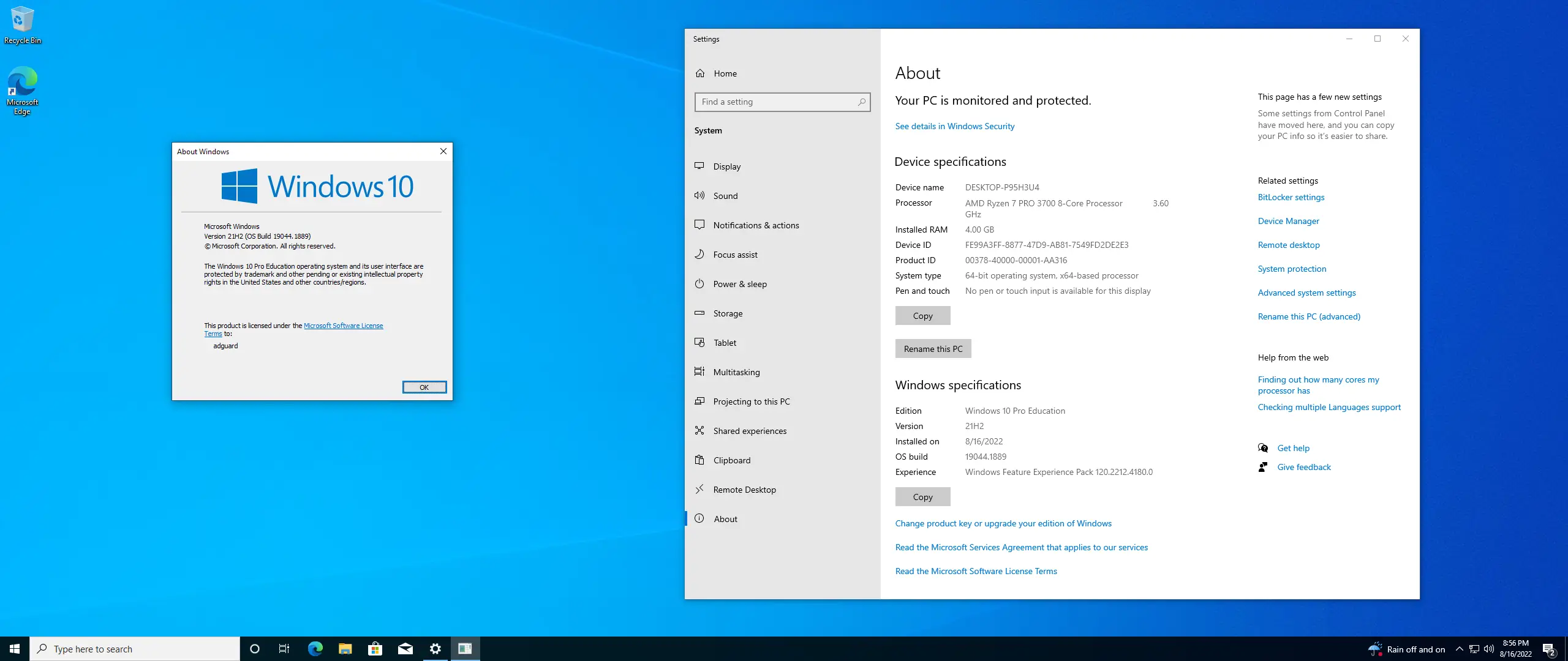 Программный интерфейс Microsoft Windows 10.0.19044.1889, Version 21H2 (Updated August 2022) - Оригинальные образы от Microsoft MSDN [En]