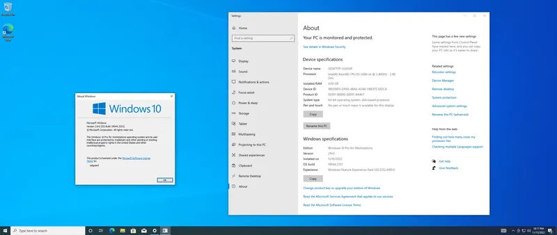 Программный интерфейс Microsoft Windows 10.0.19044.2251, Version 21H2 (Updated November 2022) - Оригинальные образы от Microsoft MSDN [En]
