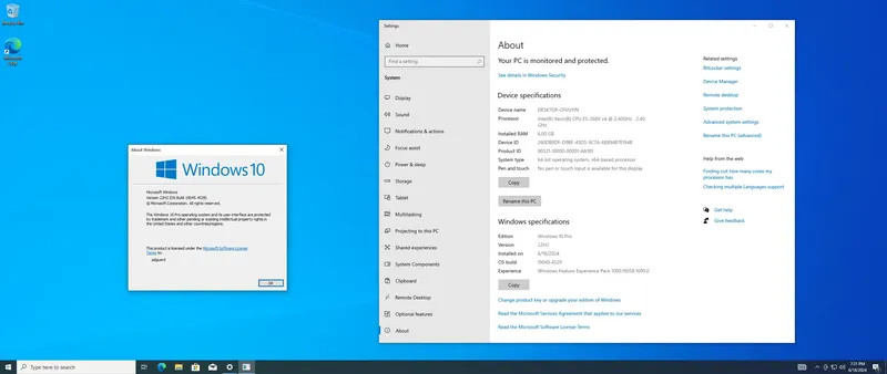 Программный интерфейс Microsoft Windows 10 [10.0.19045.4529], Version 22H2 (Updated June 2024) - Оригинальные образы от Microsoft MSDN VLSC [En]