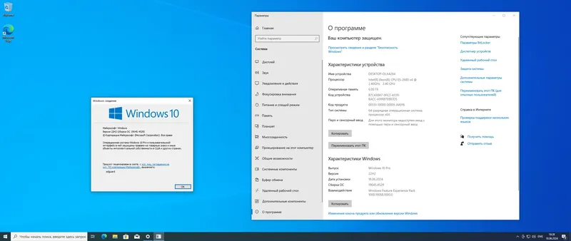Программный интерфейс Microsoft Windows 10 [10.0.19045.4529], Version 22H2 (Updated June 2024) - Оригинальные образы от Microsoft MSDN VLSC [Ru]