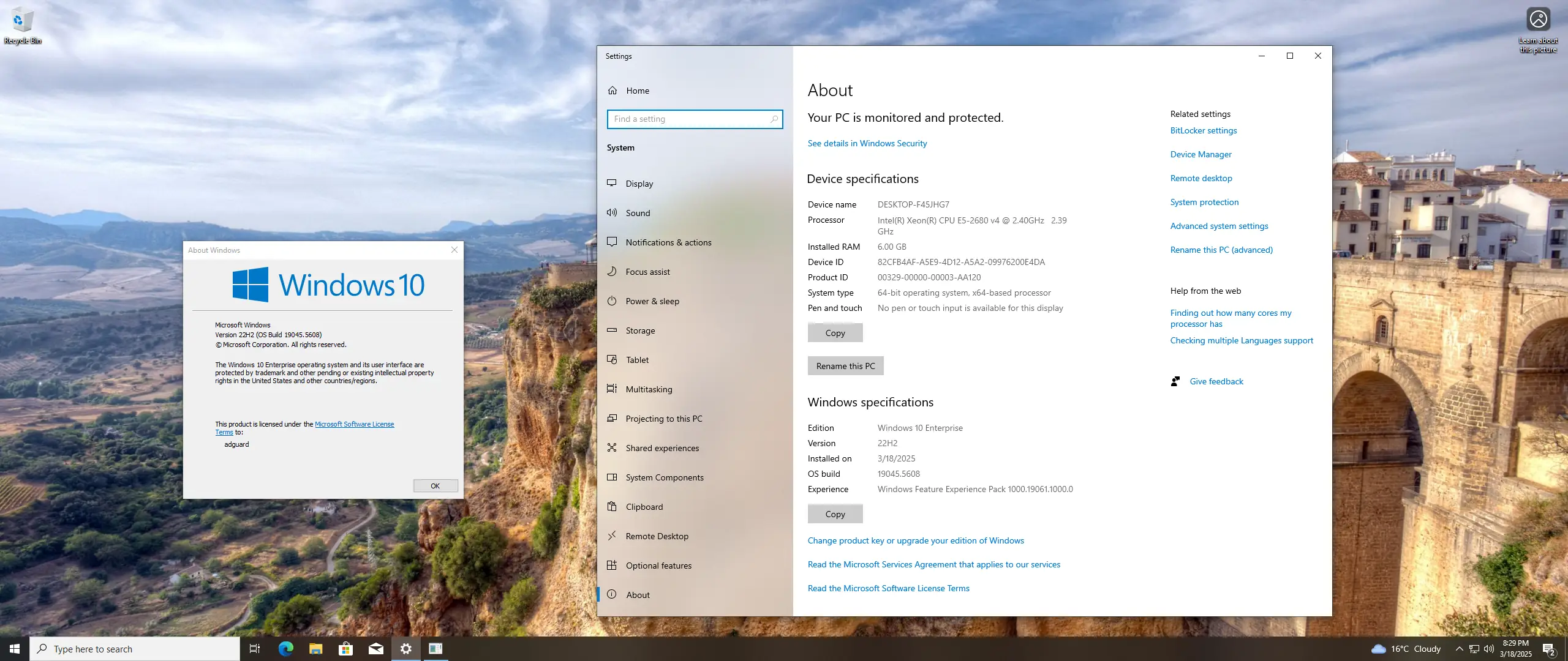 Программный интерфейс Microsoft Windows 10 [10.0.19045.5608], Version 22H2 (Updated March 2025) - Оригинальные образы от Microsoft MSDN [En]