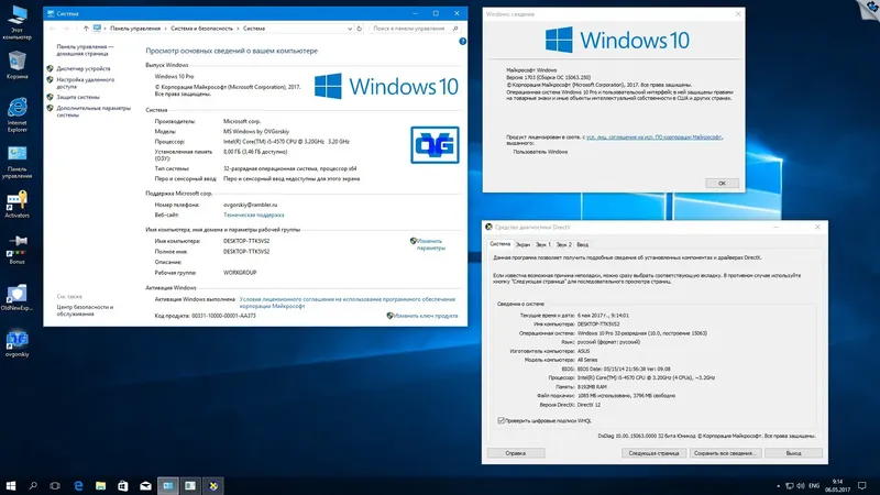 Программный интерфейс Microsoft Windows 10 Professional vl x86 x64 1607 RU by OVGorskiy 05.2017 2DVD (2017) Русский