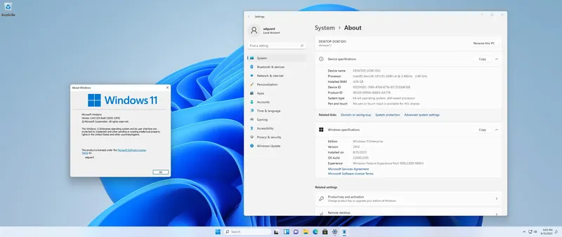 Программный интерфейс Microsoft Windows 11 [10.0.22000.2295], Version 21H2 (Updated August 2023) - Оригинальные образы от Microsoft MSDN [En]