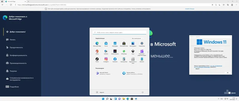 Программный интерфейс Microsoft Windows 11 [10.0.22000.795], Version 21H2 (Updated July 2022) - Оригинальные образы от Microsoft MSDN [Ru]