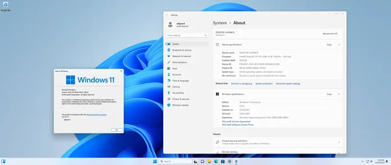 Программный интерфейс Microsoft Windows 11 [10.0.22621.2861], Version 22H2 (Updated December 2023) - Оригинальные образы от Microsoft MSDN [En]