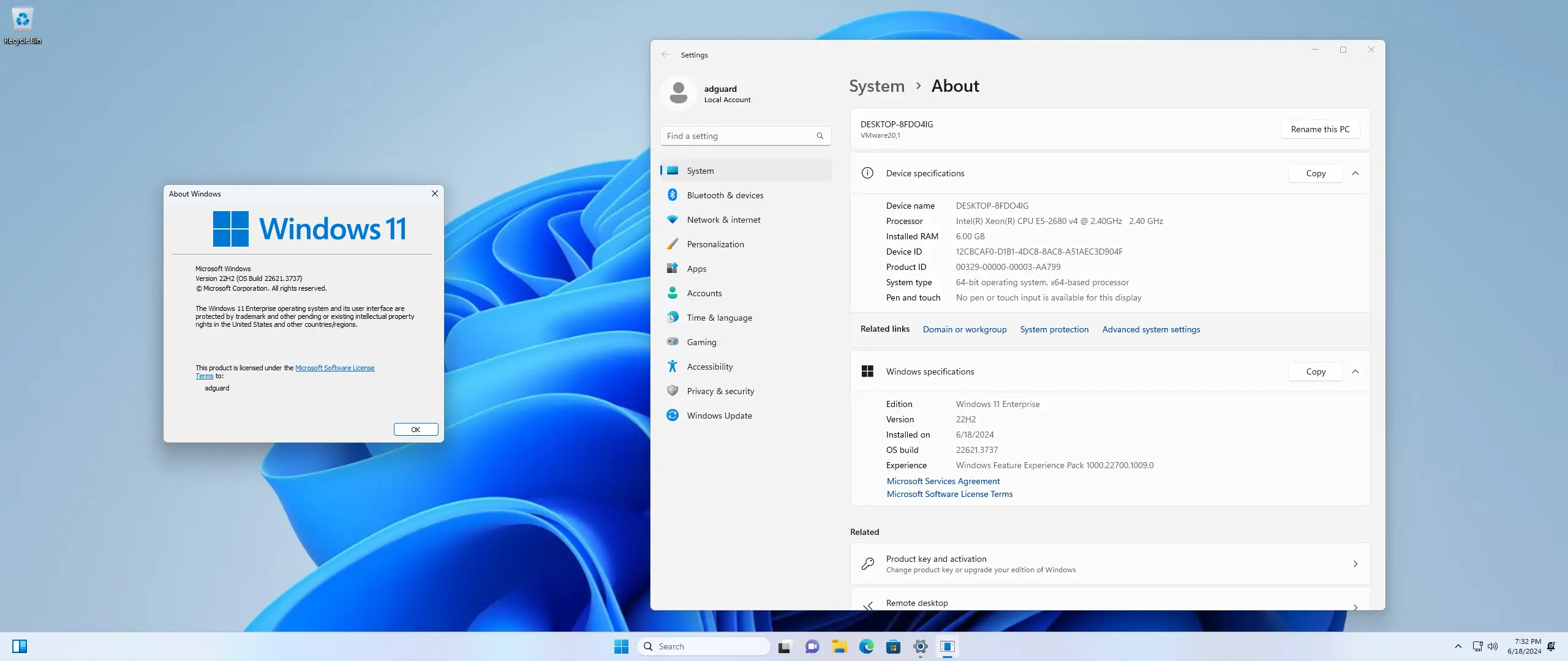 Программный интерфейс Microsoft Windows 11 [10.0.22621.3737], Version 22H2 (Updated June 2024) - Оригинальные образы от Microsoft MSDN VLSC [En]