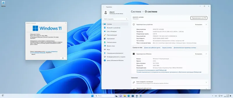 Программный интерфейс Microsoft Windows 11 [10.0.22621.3880], Version 22H2 (Updated July 2024) - Оригинальные образы от Microsoft MSDN VLSC [Ru]