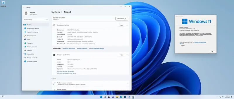 Программный интерфейс Microsoft Windows 11 [10.0.22621.819], Version 22H2 (Updated November 2022) - Оригинальные образы от Microsoft MSDN [En]