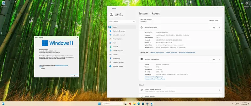 Программный интерфейс Microsoft Windows 11 [10.0.22631.4460], Version 23H2 (Updated November 2024) - Оригинальные образы от Microsoft MSDN [En]