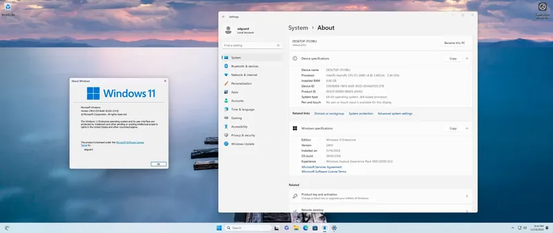 Программный интерфейс Microsoft Windows 11 [10.0.26100.2314], Version 24H2 (Updated November 2024) - Оригинальные образы от Microsoft MSDN [En]