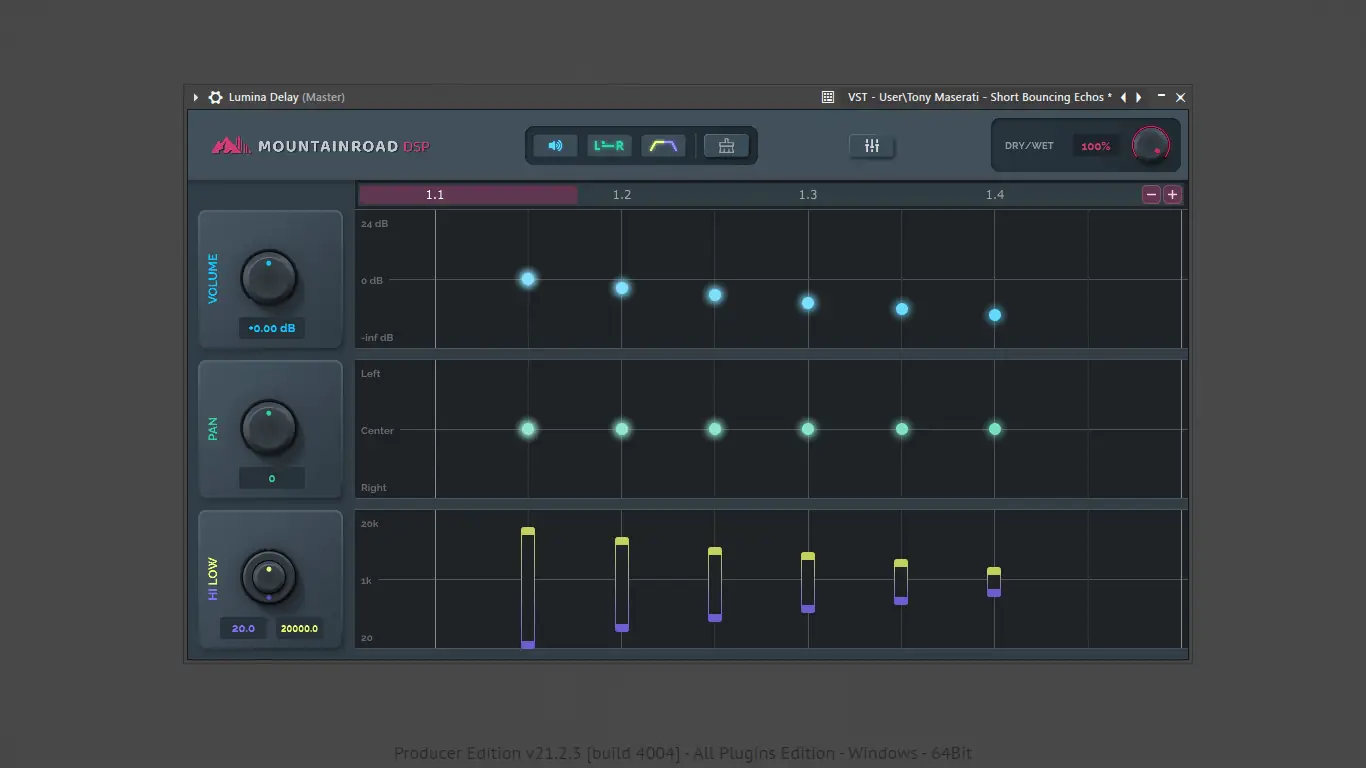 Программный интерфейс Mountainroad DSP - Lumina Delay 2.0.0.289 VST 3, AAX (x64) RePack by MOCHA [En]